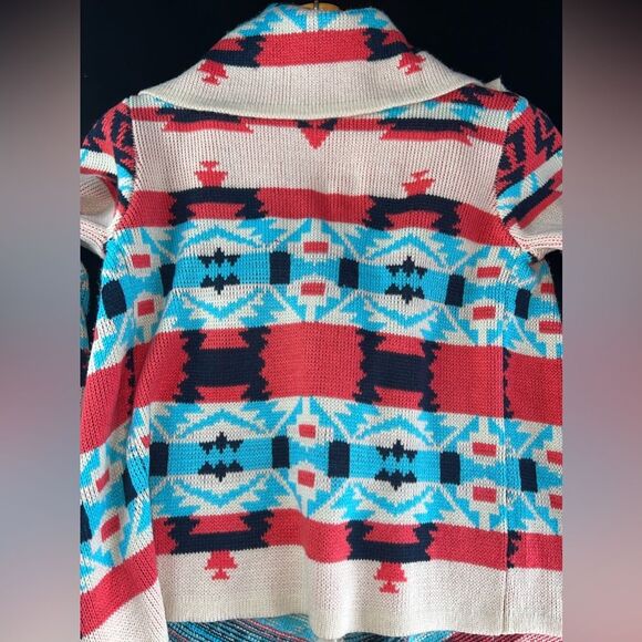 Anthropologie Moon Collection Western Boho Cardigan Geometric print size S GUC - Picture 10 of 10